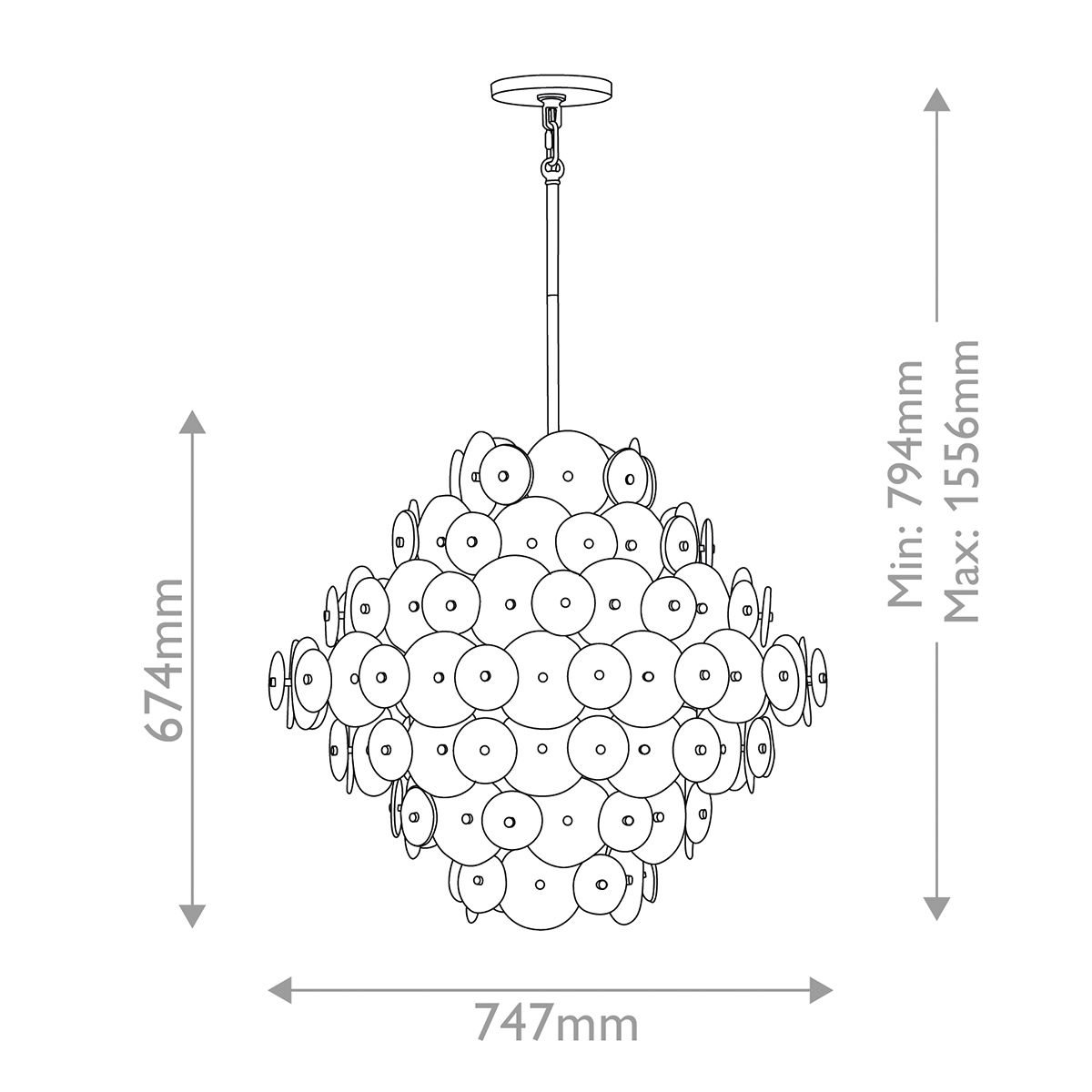 Quintiesse Rene 16 Light Multi Tier Chandelier - Distressed Brass