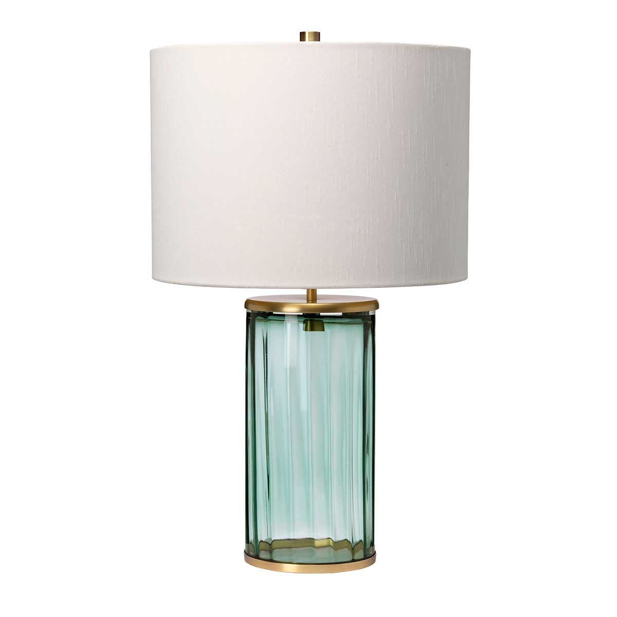 Quintiesse Reno Single Table Lamp - Green - Aged Brass