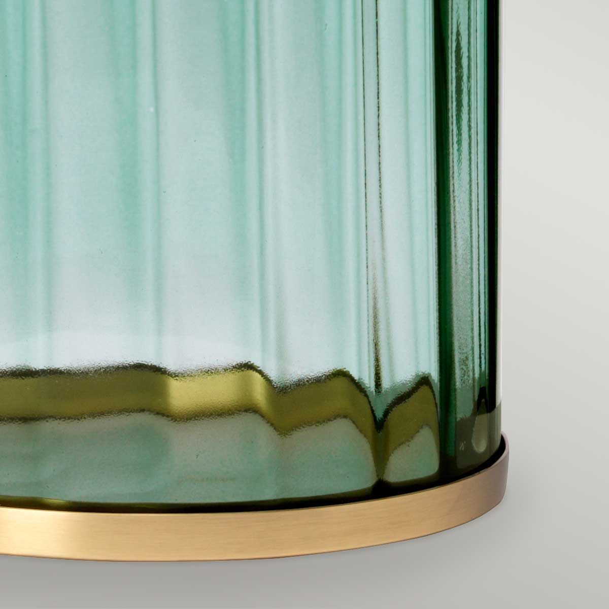Quintiesse Reno Single Table Lamp - Green - Aged Brass