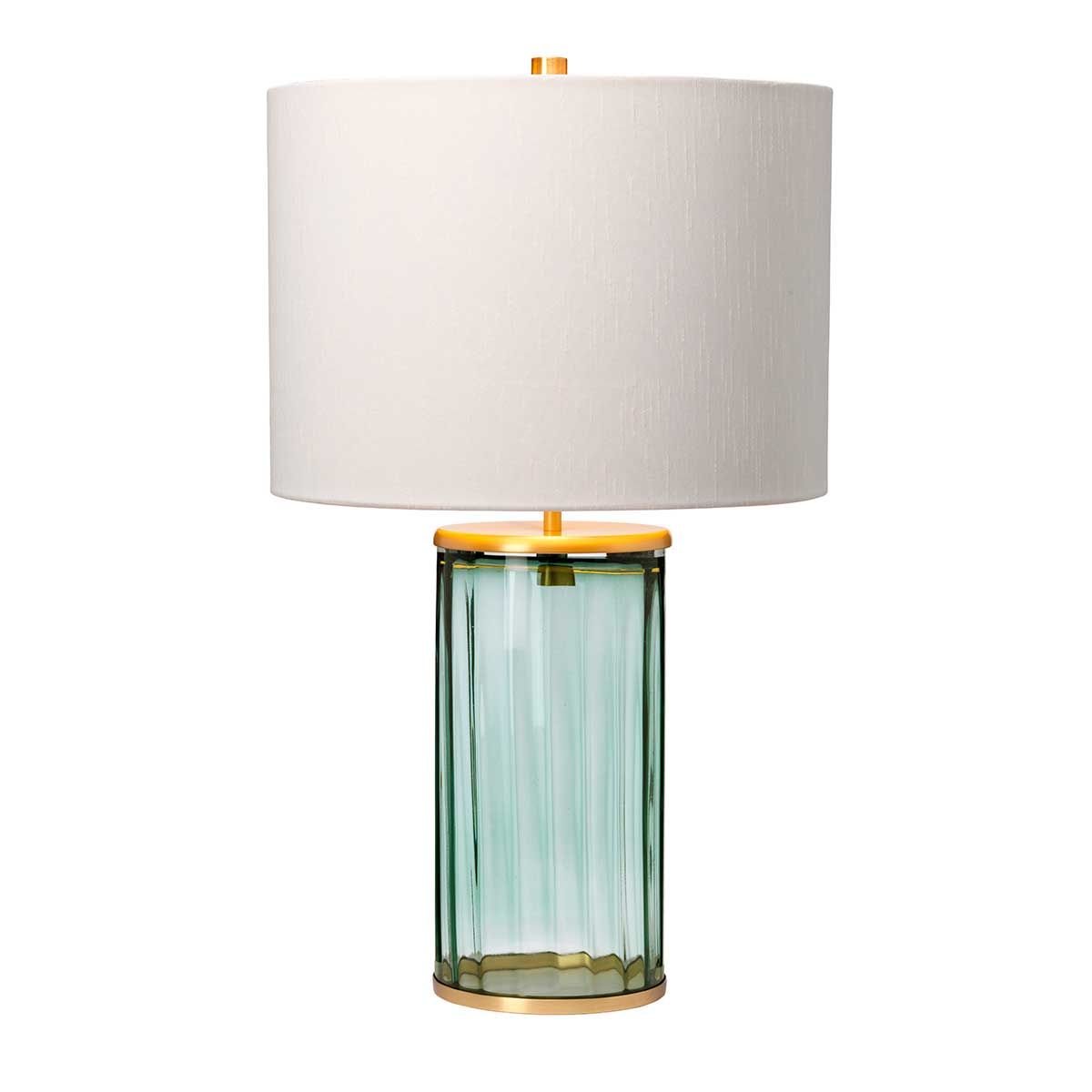 Quintiesse Reno Single Table Lamp - Green - Aged Brass