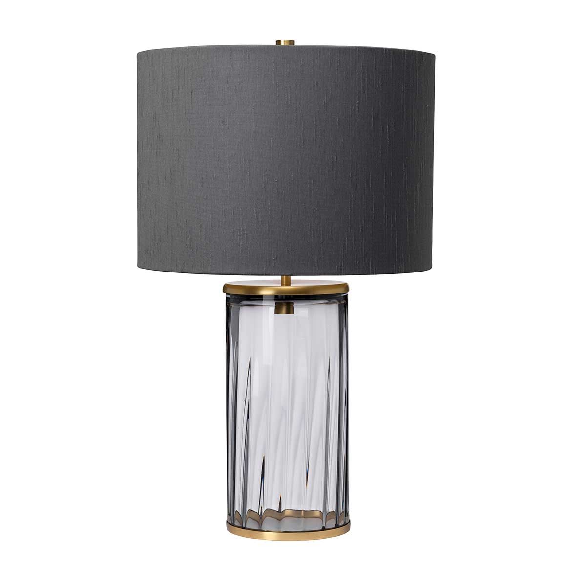 Quintiesse Reno Single Table Lamp - Smoke - Aged Brass