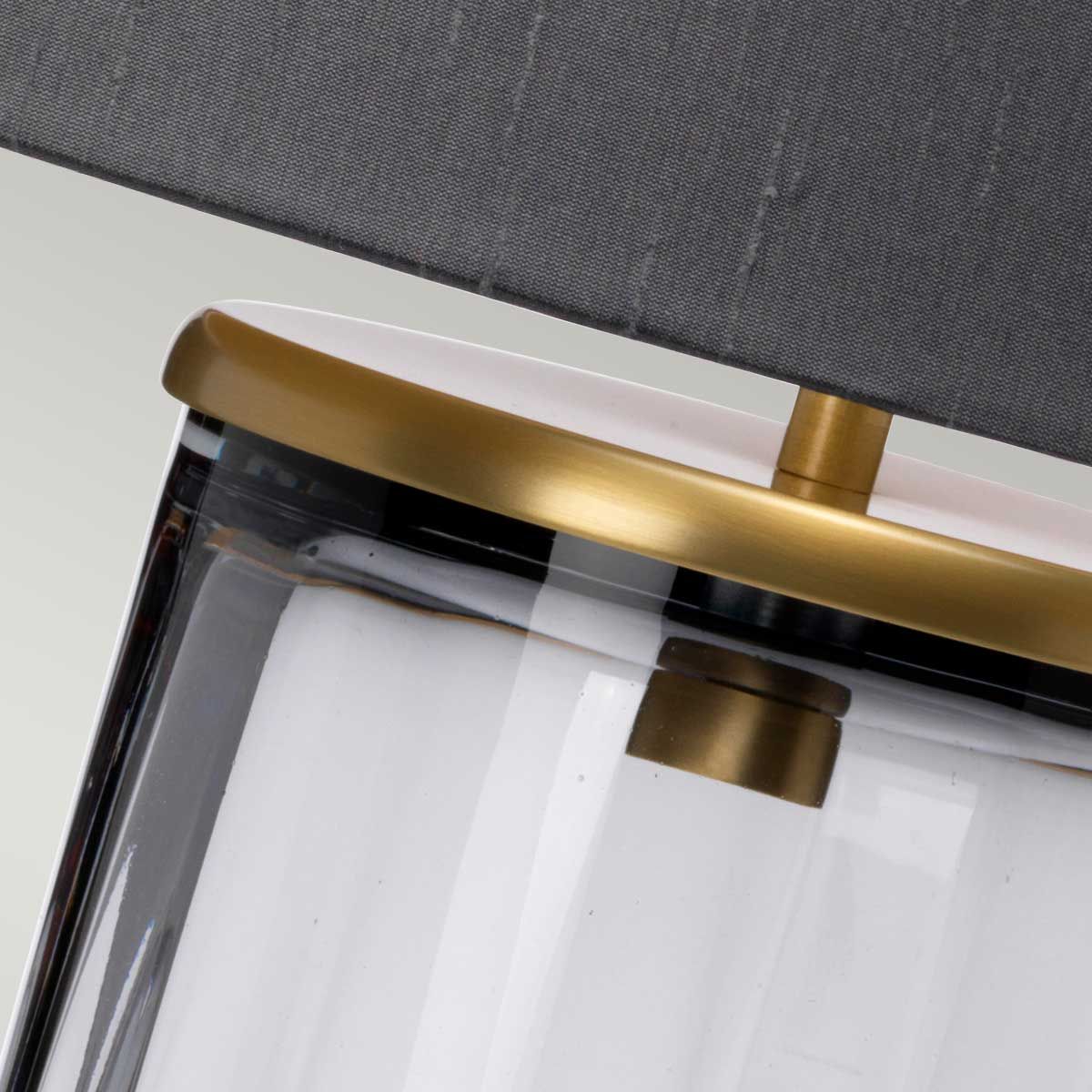 Quintiesse Reno Single Table Lamp - Smoke - Aged Brass