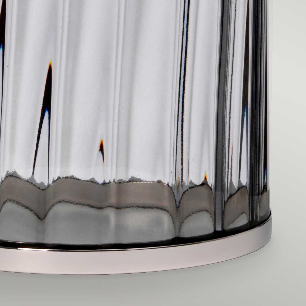 Quintiesse Reno Single Table Lamp - Smoke - Polished Nickel