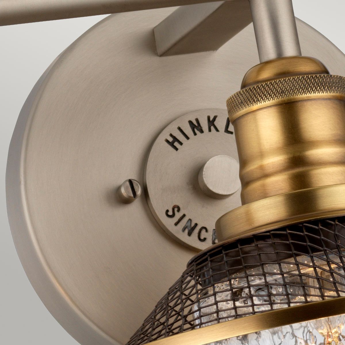 Quintiesse Rigby 3 Light Bathroom Wall Light - Antique Nickel & Heritage Brass