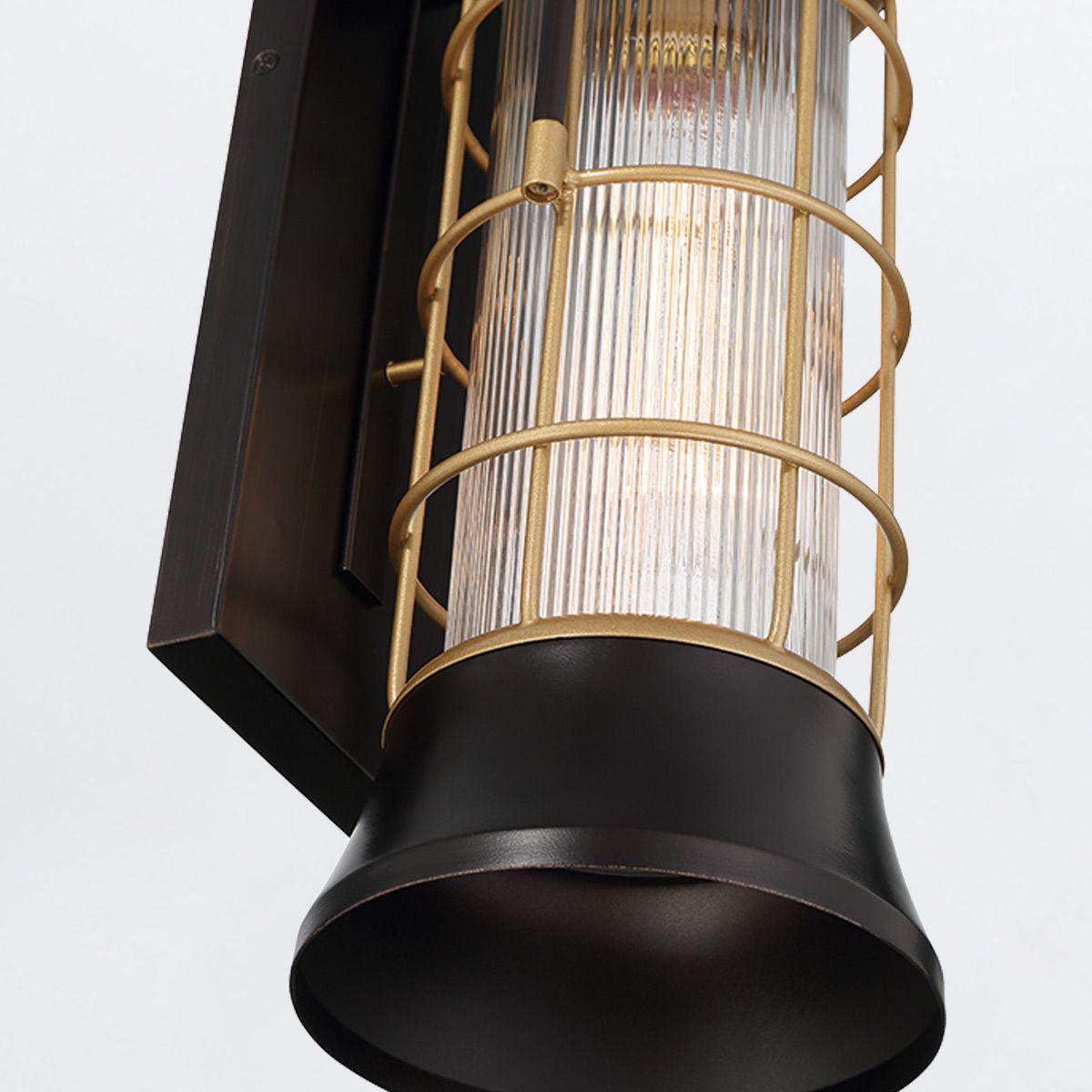 Quintiesse Rivamar 1 Light Outdoor Wall Light Medium - Black & Gold
