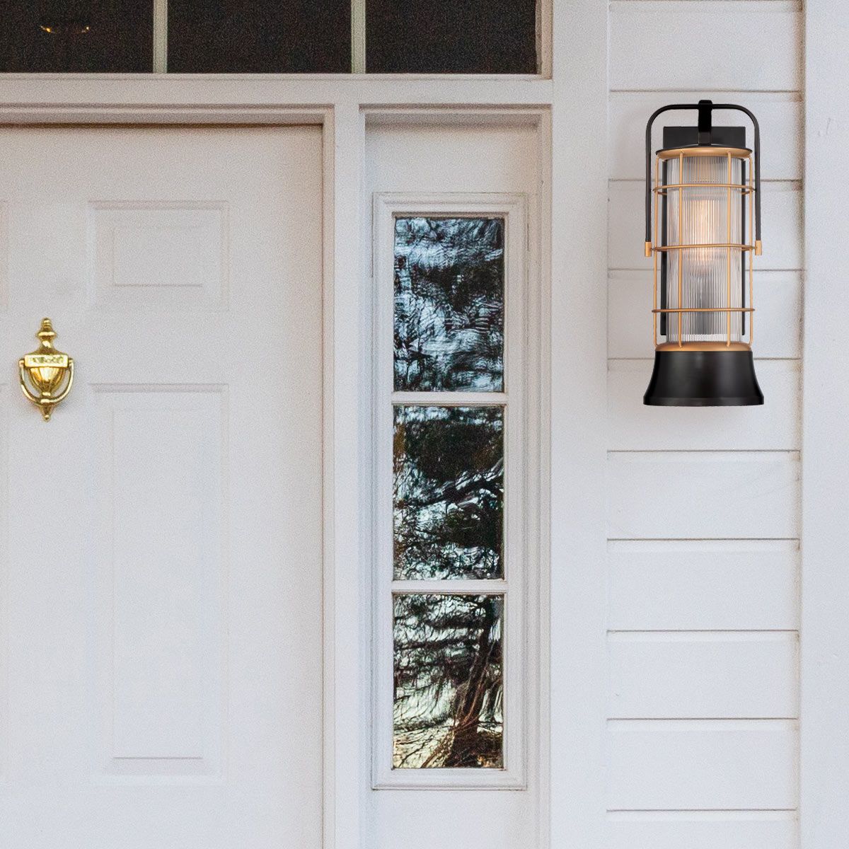 Quintiesse Rivamar 1 Light Outdoor Wall Light Medium - Black & Gold