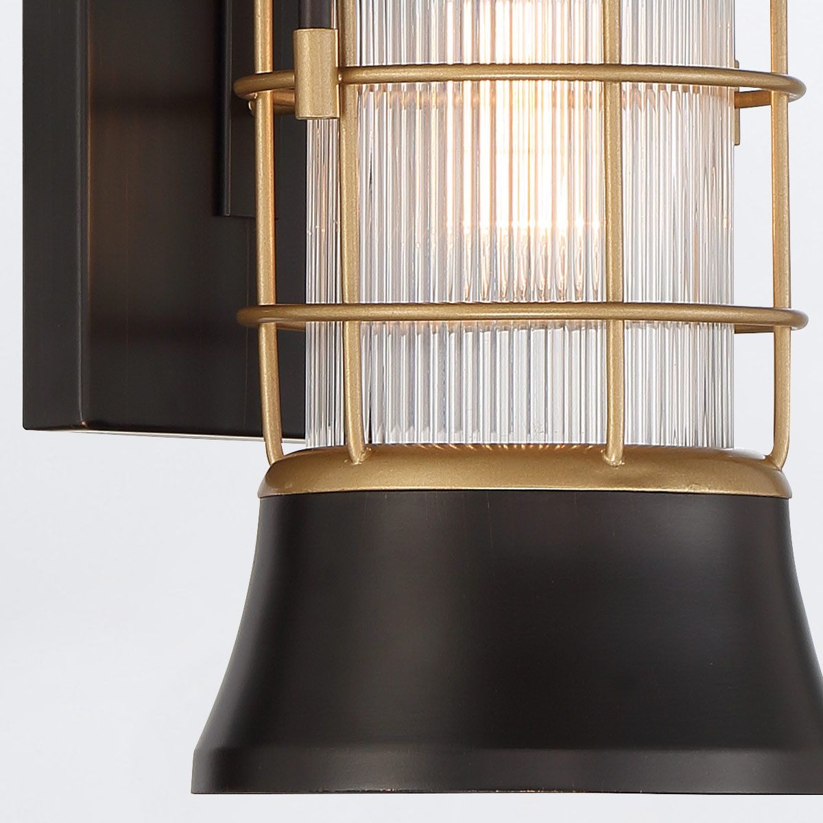 Quintiesse Rivamar 1 Light Outdoor Wall Light Small - Black & Gold