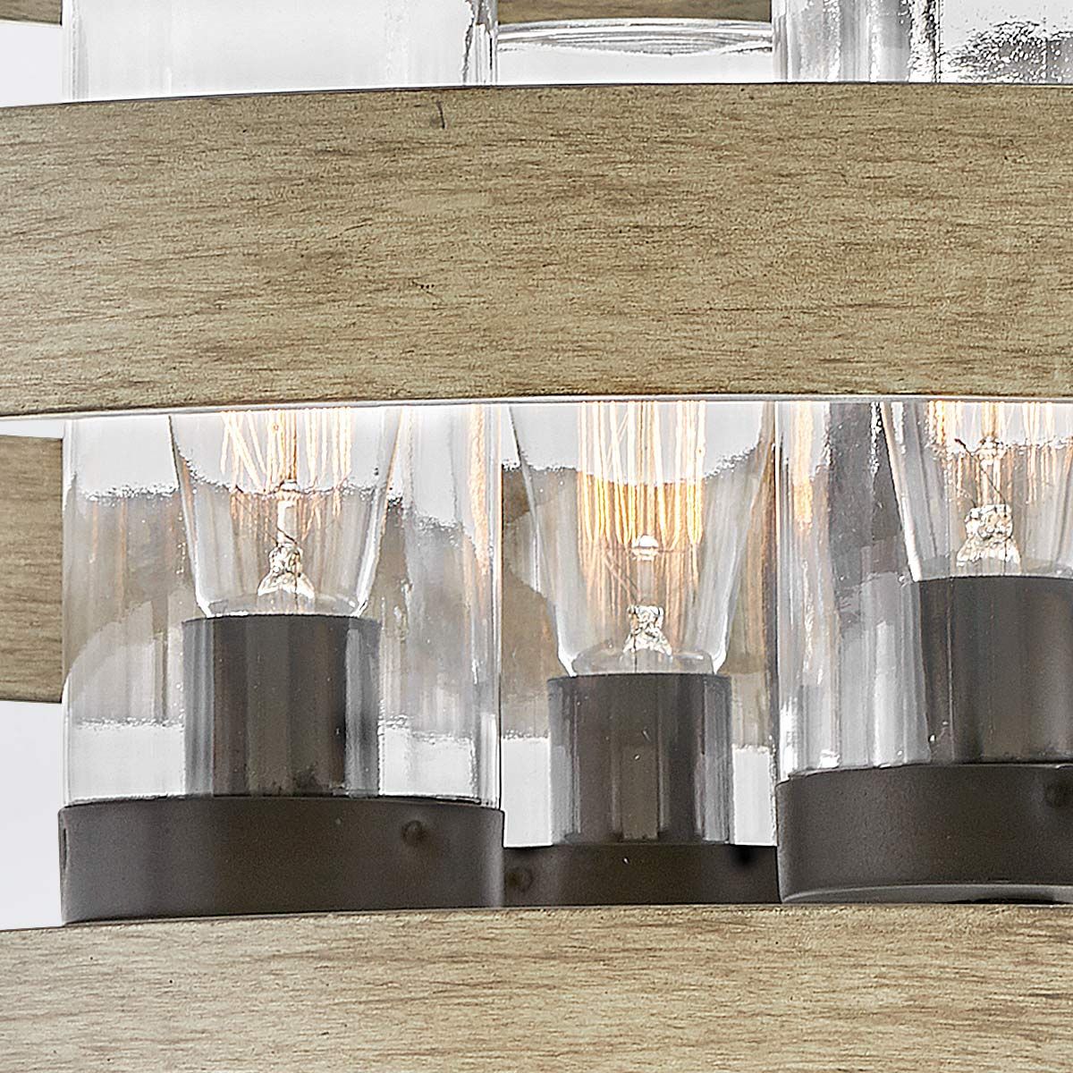 Quintiesse Riverwood 4 Light Chandelier - Warm Bronze with Warm Ash accents