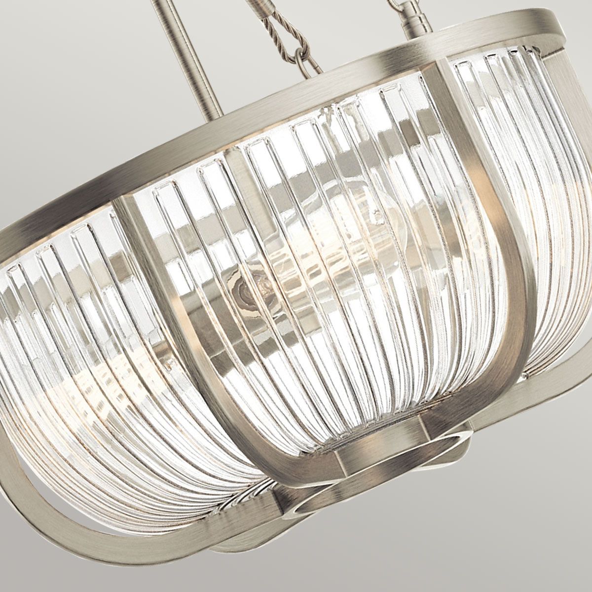 Quintiesse Roux 3 Light Pendant / Semi-Flush - Brushed Nickel