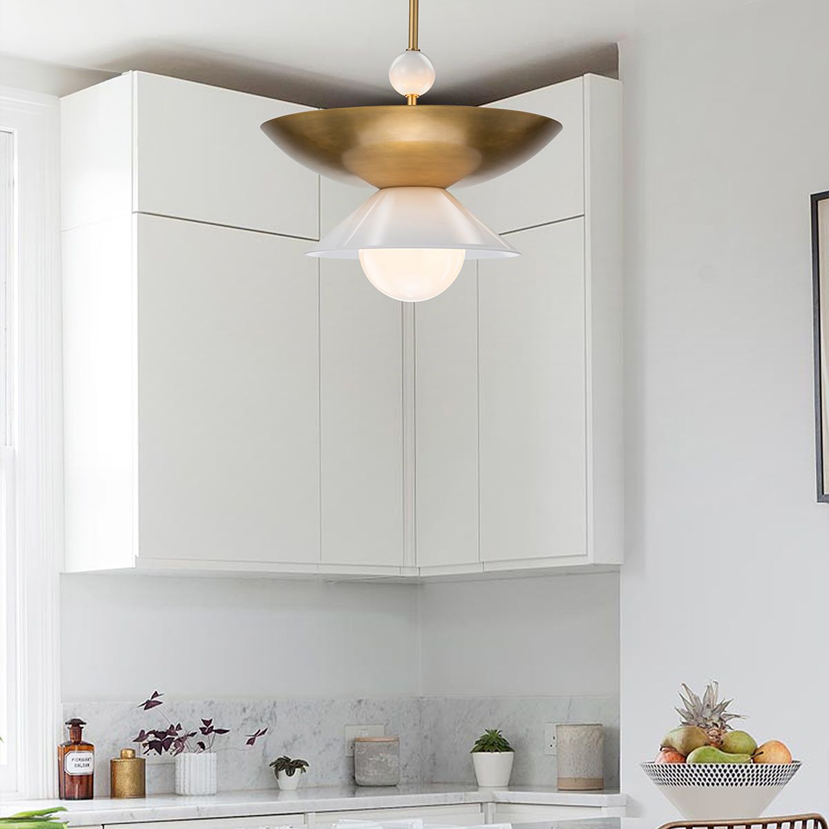 Quintiesse Saucer 4 Light Large Pendant - Aged Brass