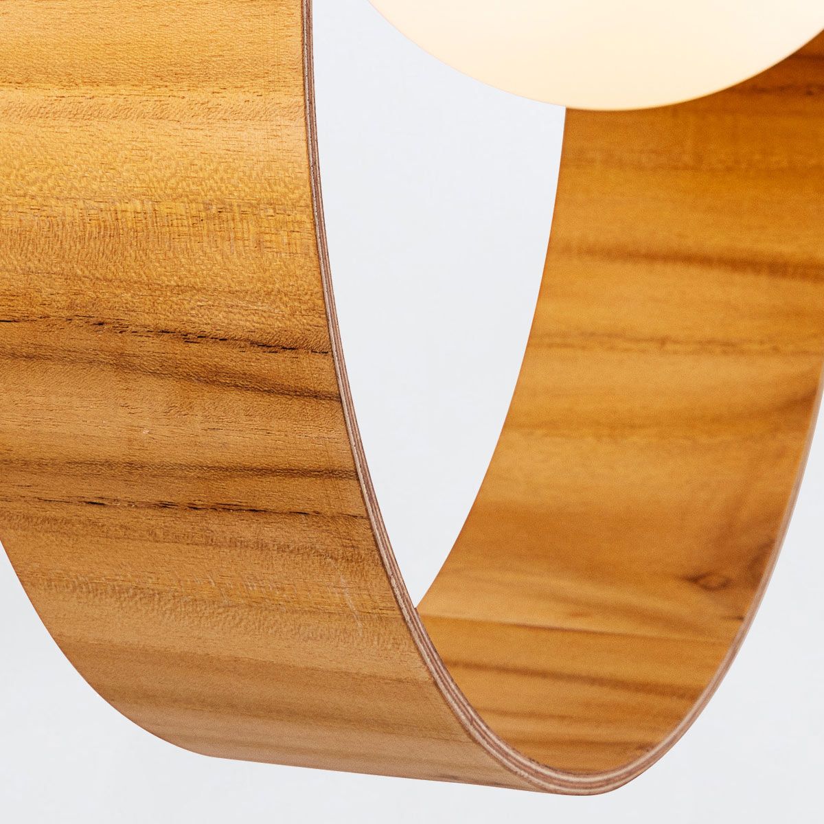Quintiesse Sfera 1 Light Pendant Light - Teak Veneer