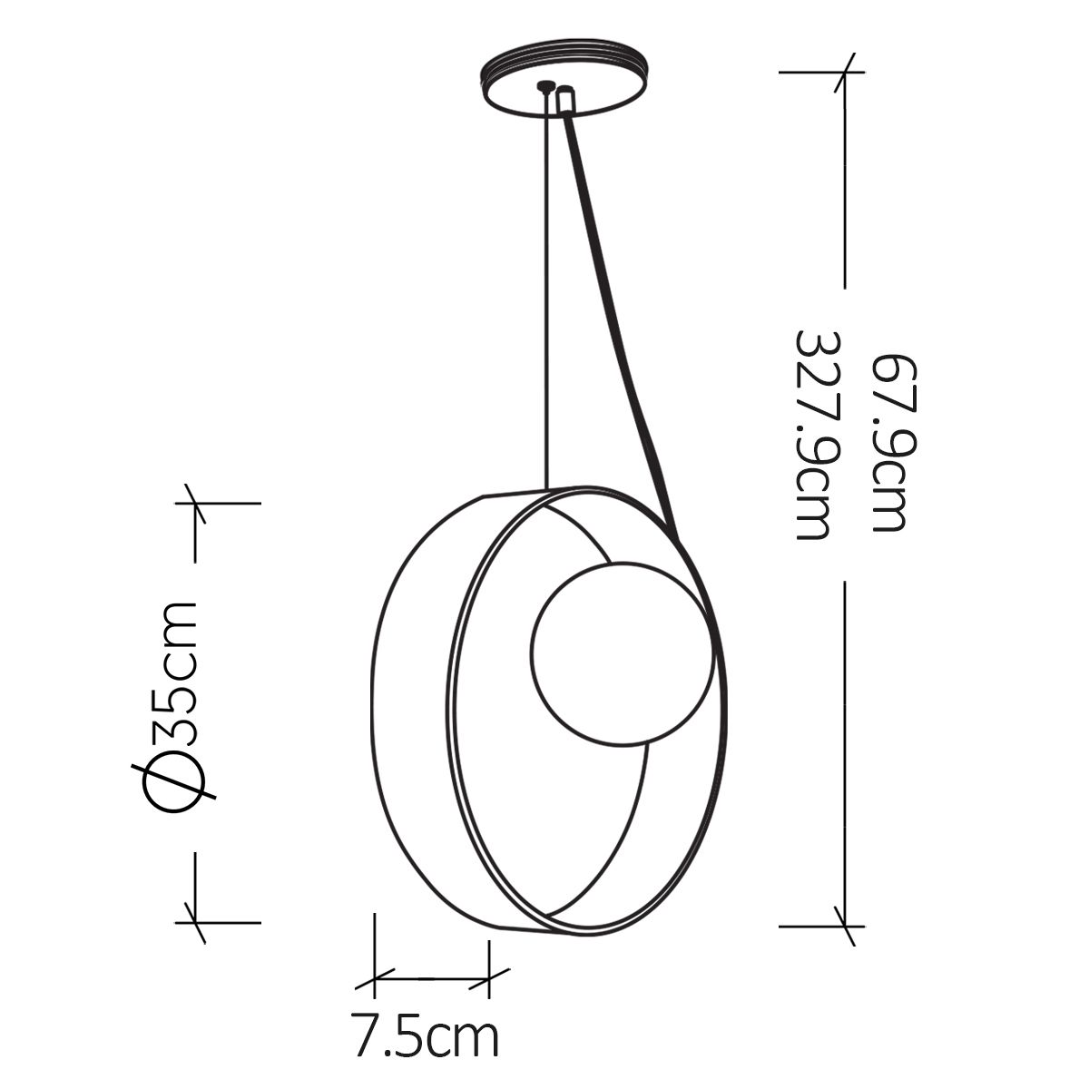 Quintiesse Sfera 1 Light Pendant Light - Teak Veneer