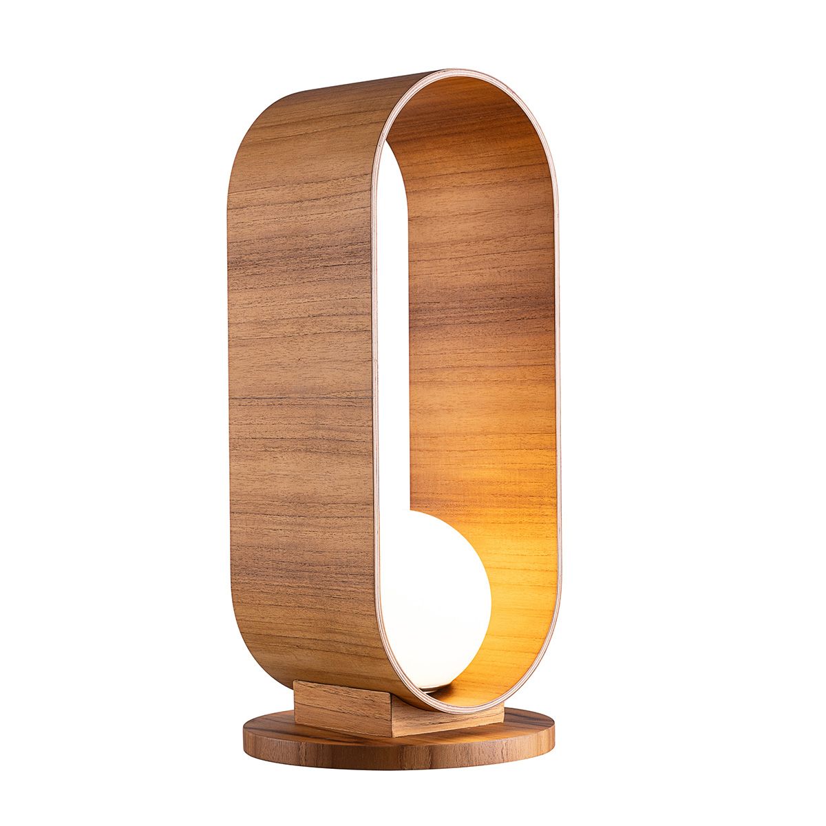 Quintiesse Sfera Table Lamp - Teak Veneer