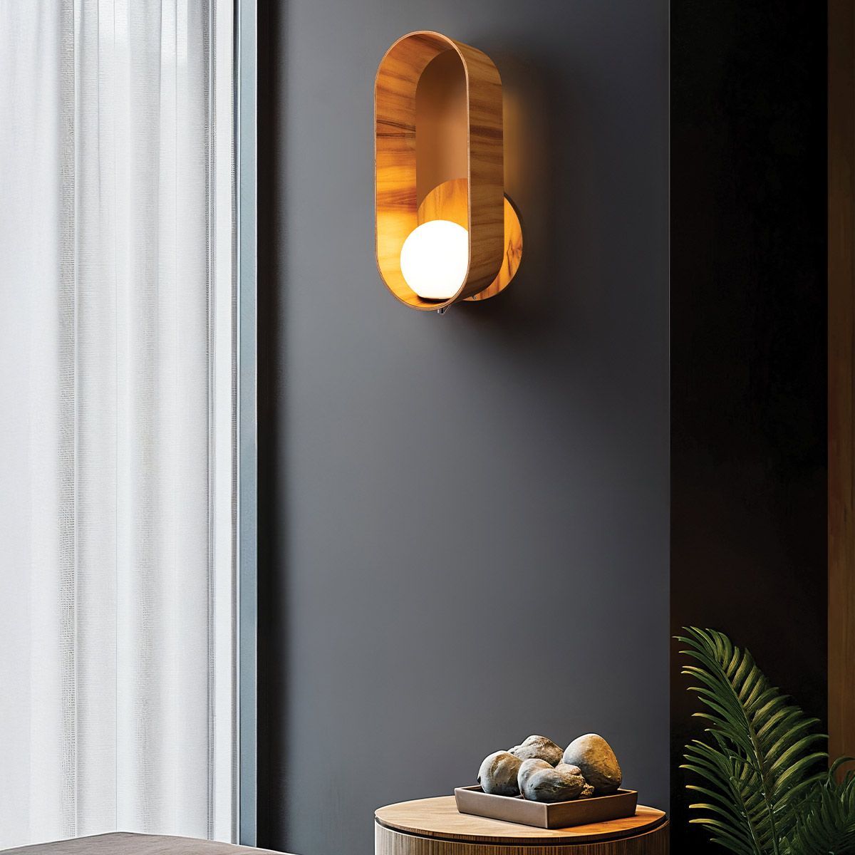 Quintiesse Sfera Wall Light - Teak Veneer