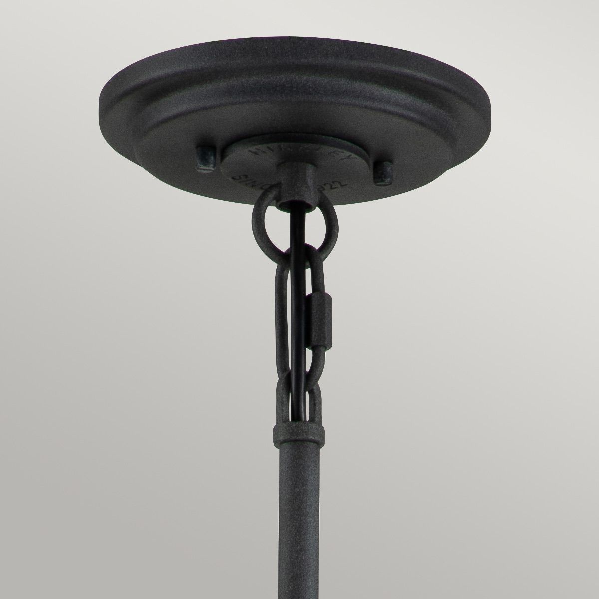 Quintiesse Silas 6 Light Pendant / Semi-Flush Fitting - Aged Zinc & Heritage Brass