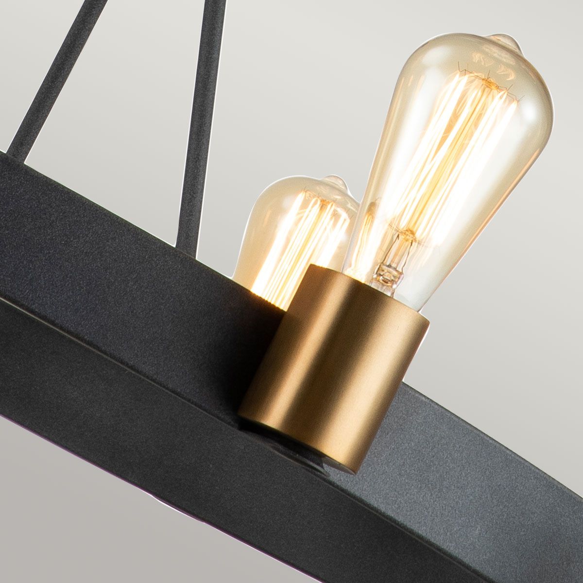 Quintiesse Silas 8 Light Pendant / Semi-Flush Fitting - Aged Zinc & Heritage Brass
