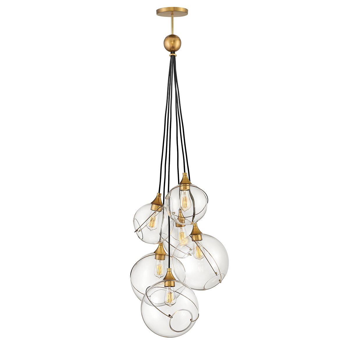 Quintiesse Skye 6 Light Pendant - Heritage Brass