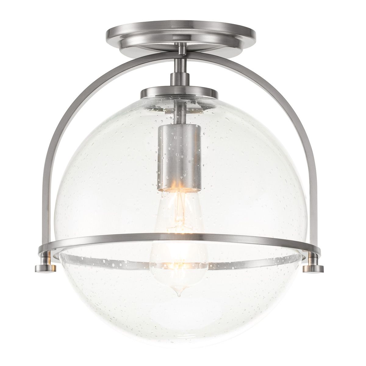 Quintiesse Somerset Single Flush Fitting - Clear - Brushed Nickel