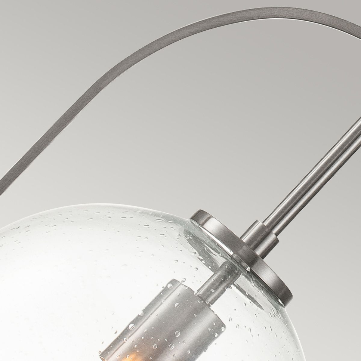Quintiesse Somerset Single Medium Pendant - Clear - Brushed Nickel
