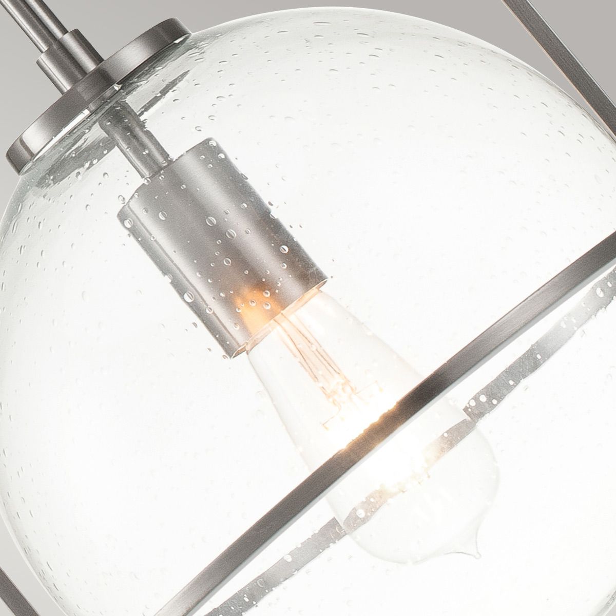Quintiesse Somerset Single Medium Pendant - Clear - Brushed Nickel