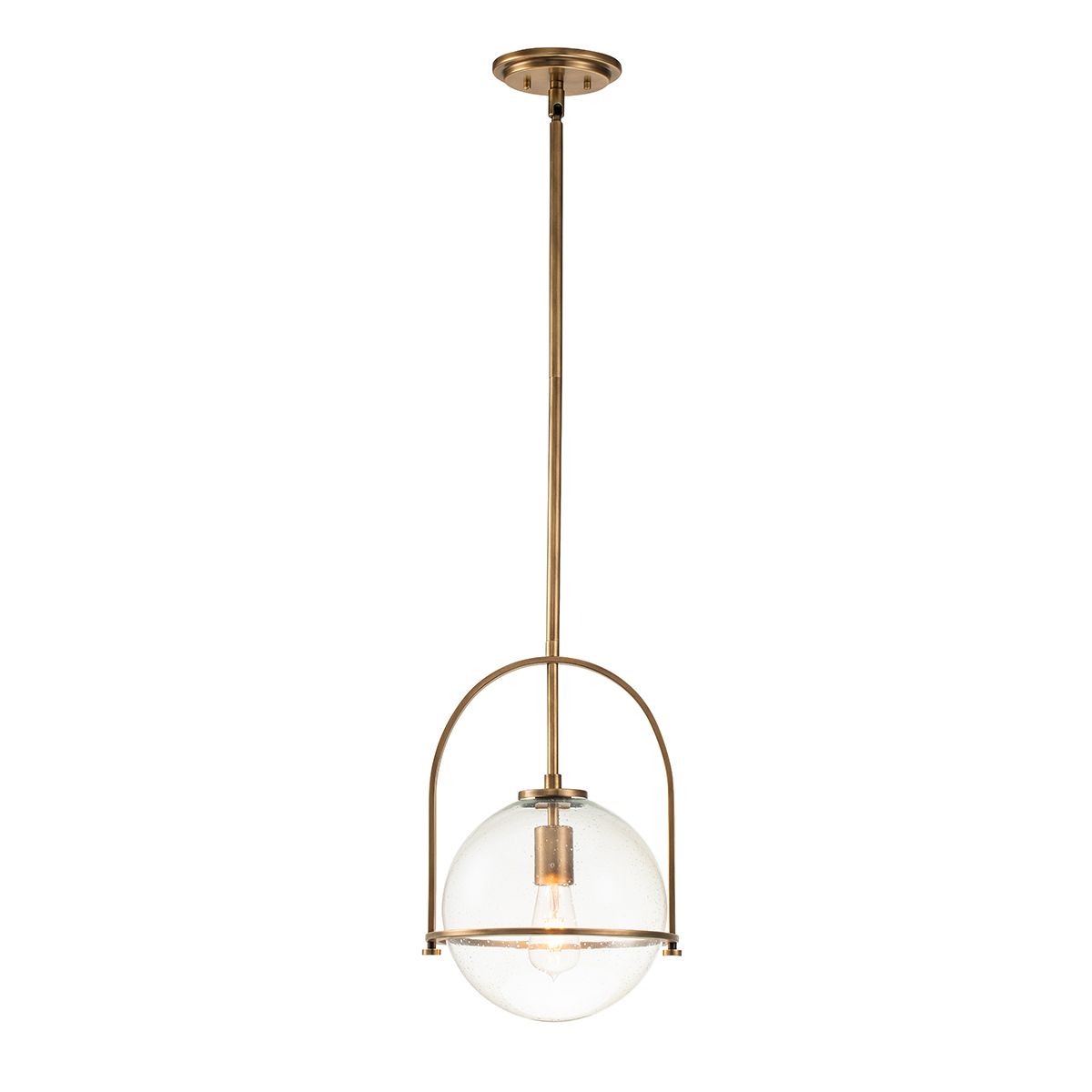 Quintiesse Somerset Single Medium Pendant - Clear - Heritage Brass