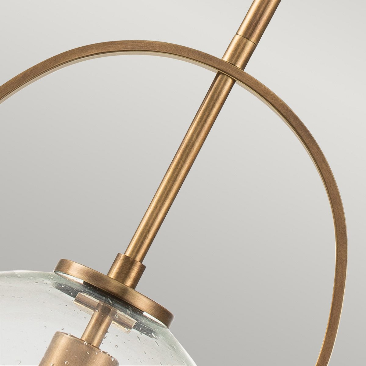 Quintiesse Somerset Single Medium Pendant - Clear - Heritage Brass