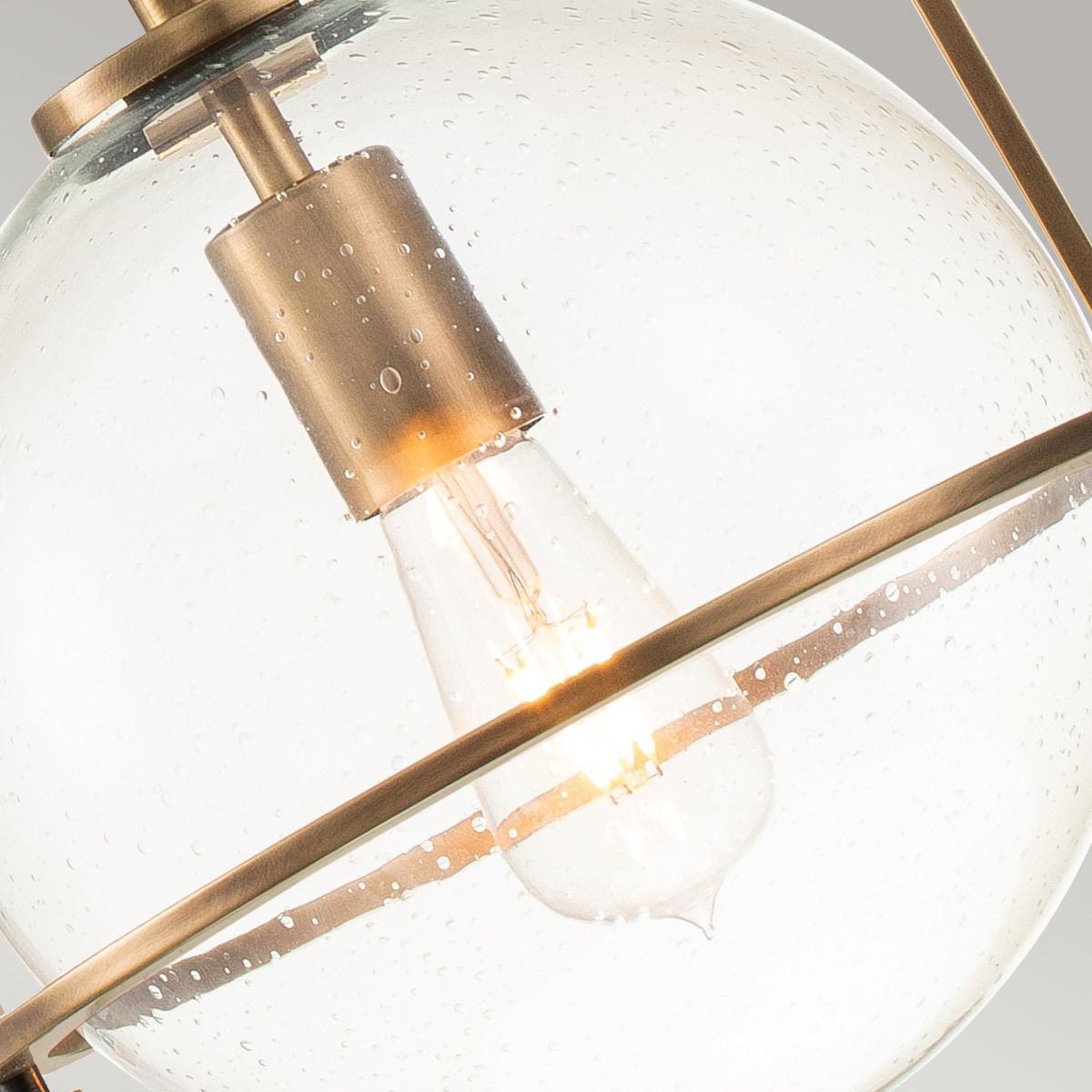 Quintiesse Somerset Single Medium Pendant - Clear - Heritage Brass