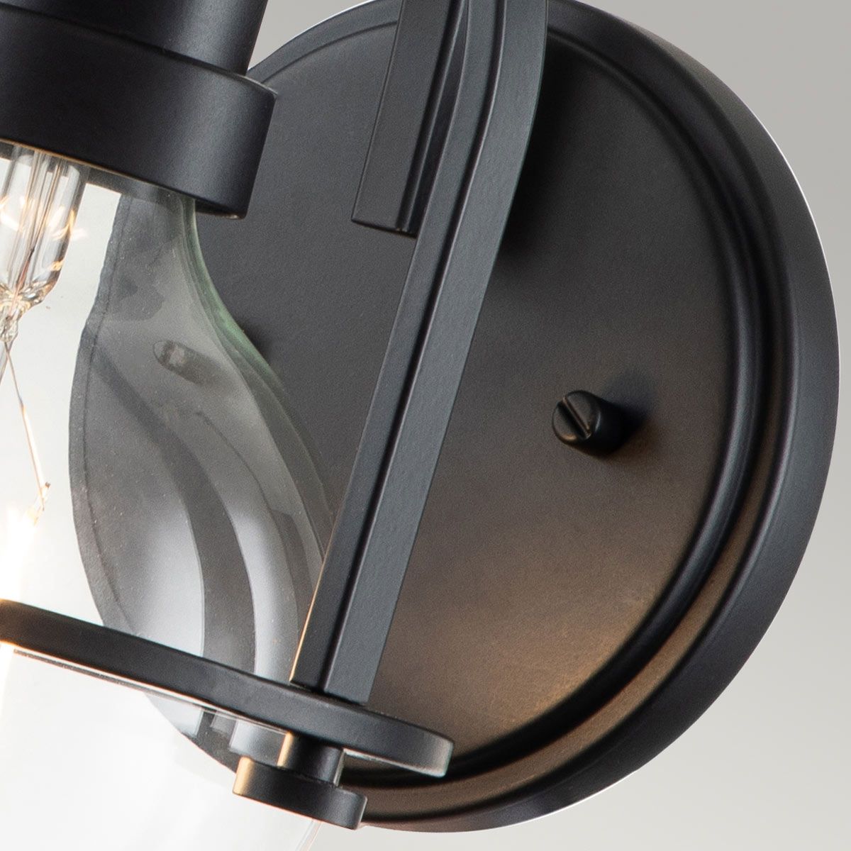 Quintiesse Somerset Single Wall Light - Clear - Black