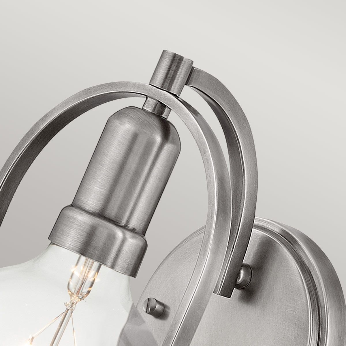 Quintiesse Somerset Single Wall Light - Clear - Brushed Nickel