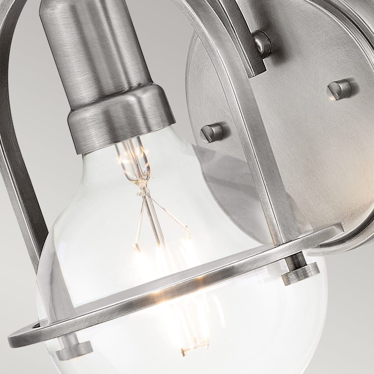 Quintiesse Somerset Single Wall Light - Clear - Brushed Nickel