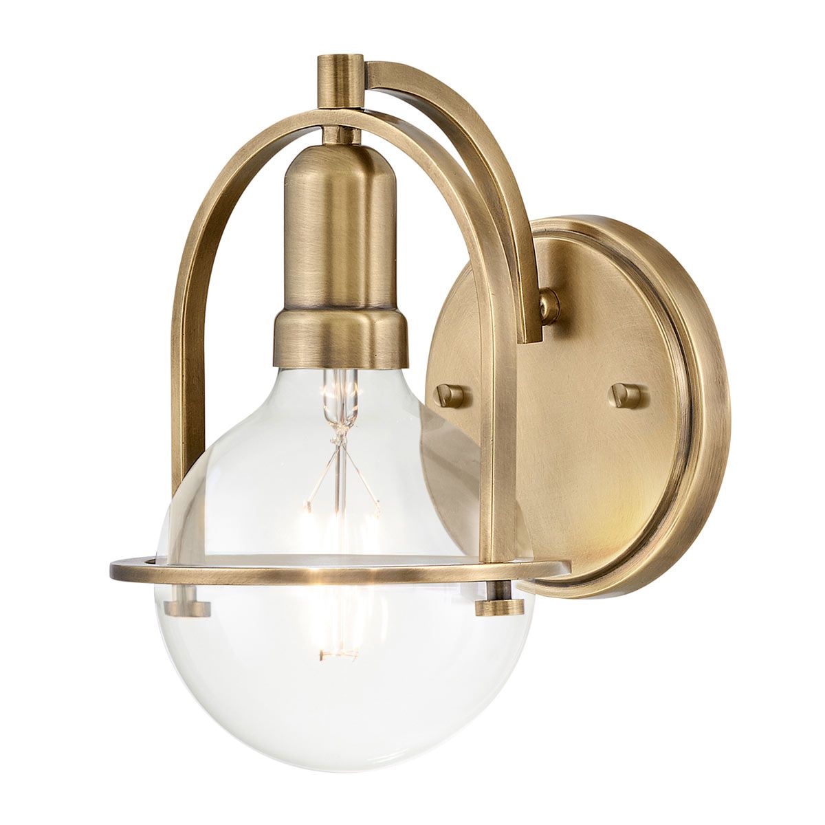 Quintiesse Somerset Single Wall Light - Clear - Heritage Brass