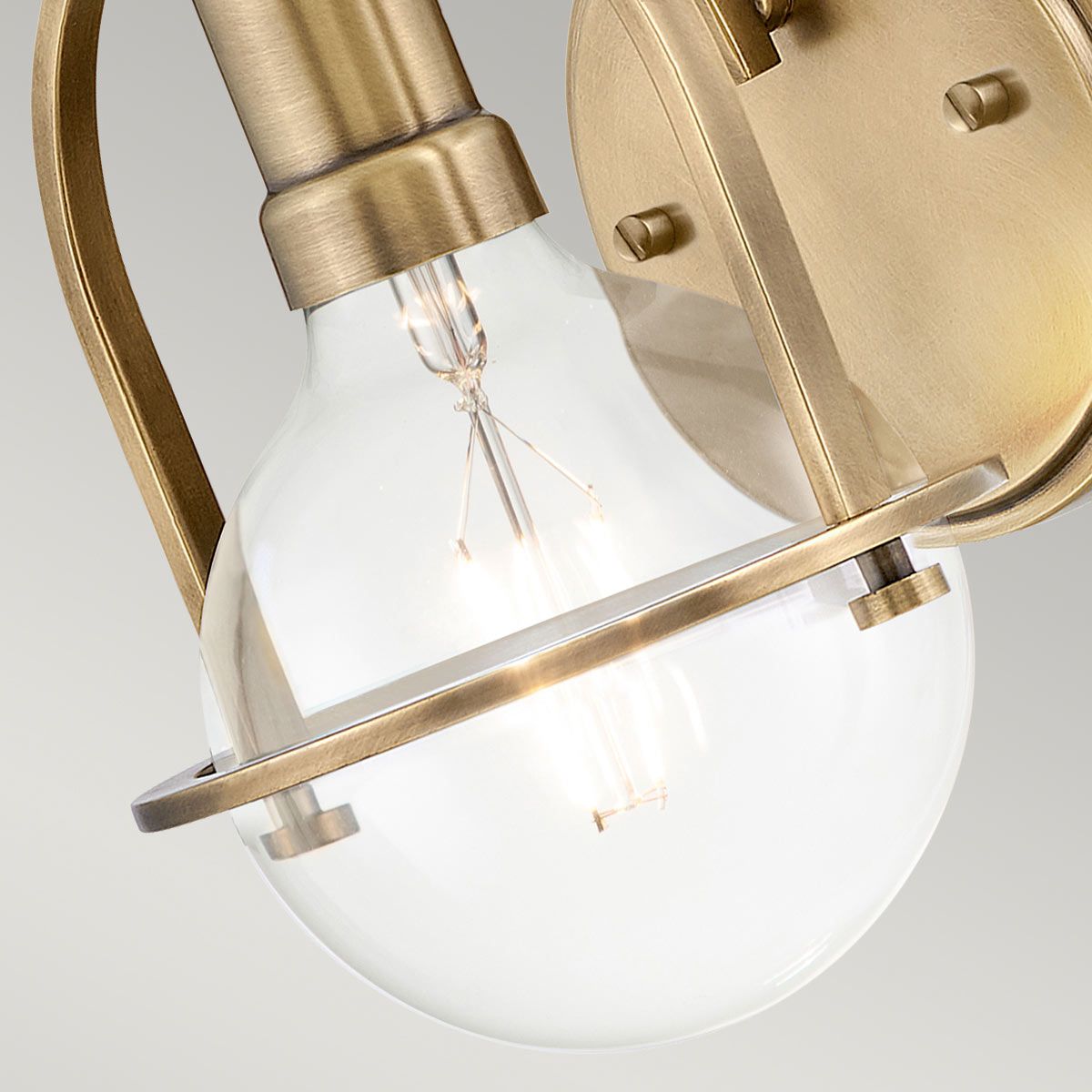 Quintiesse Somerset Single Wall Light - Clear - Heritage Brass