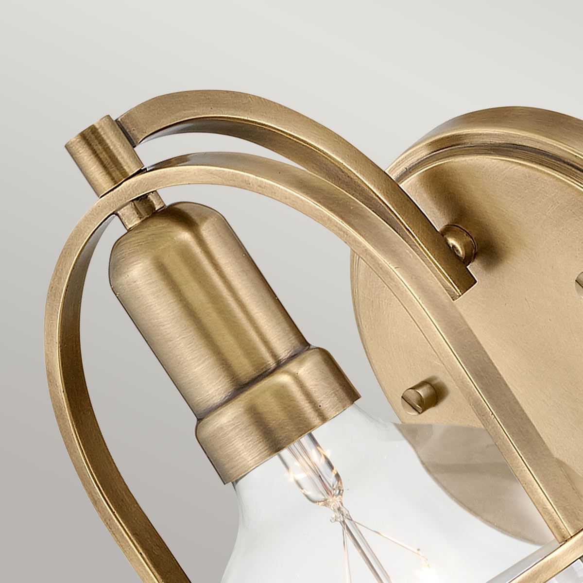 Quintiesse Somerset Single Wall Light - Clear - Heritage Brass