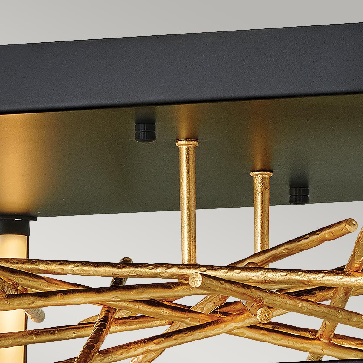 Quintiesse Styx LED Flush Fitting - Black & Gilded Gold