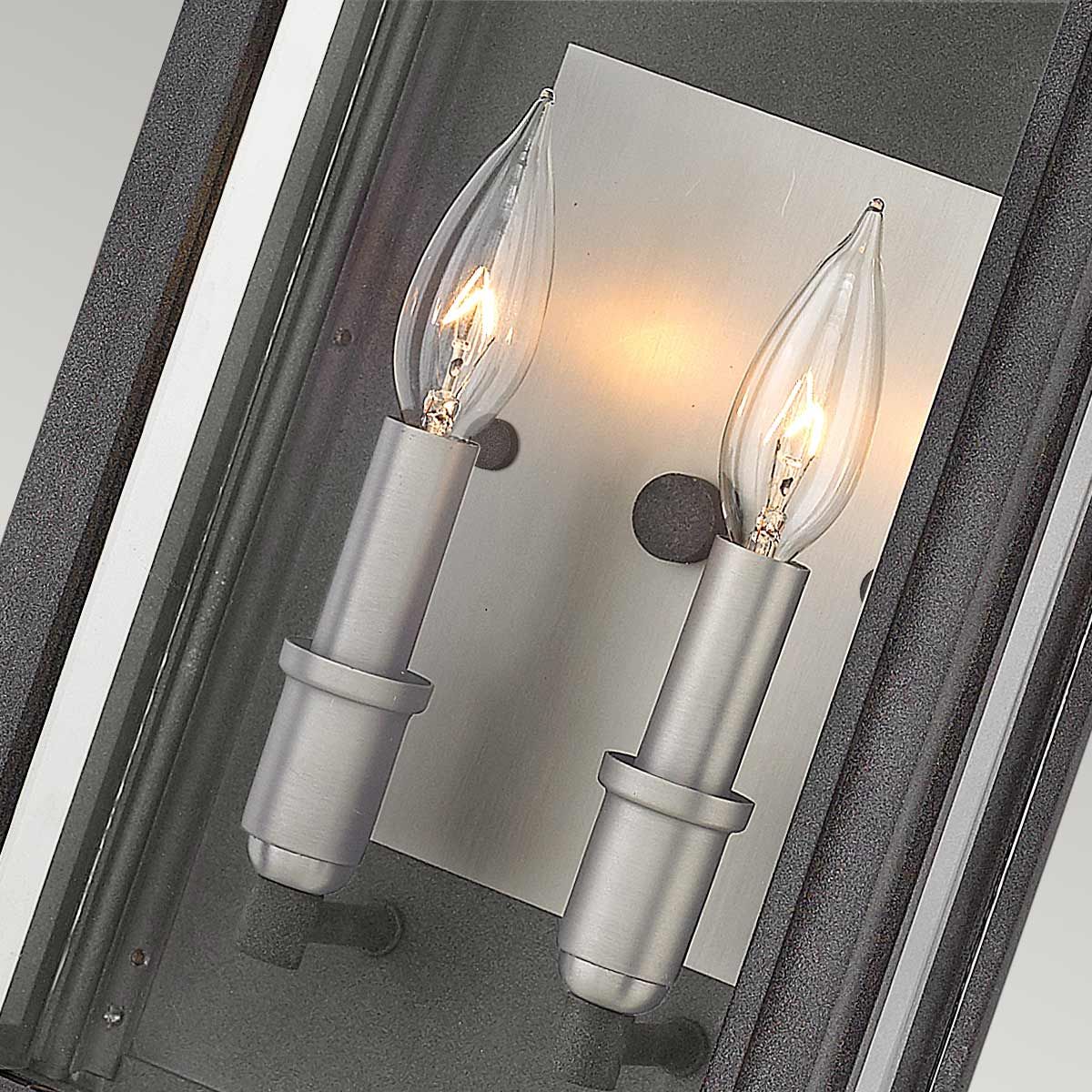Quintiesse Sutcliffe 2 Light Wall Lantern - Aged Zinc & Antique Nickel