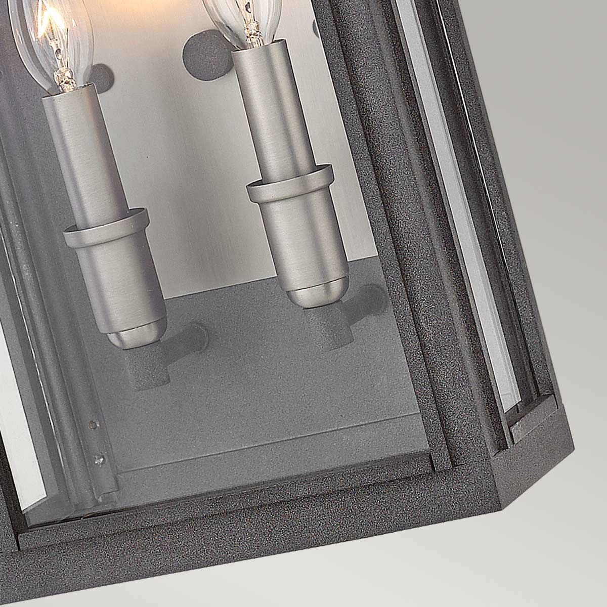 Quintiesse Sutcliffe 2 Light Wall Lantern - Aged Zinc & Antique Nickel