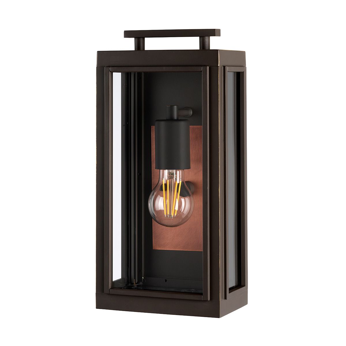 Quintiesse Sutcliffe Single Wall Lantern - Oil Rubbed Bronze & Copper