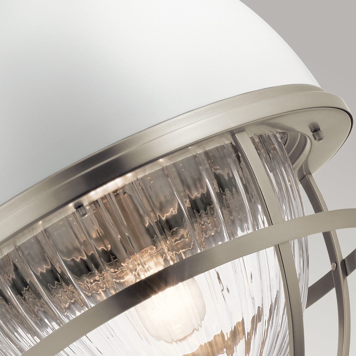 Quintiesse Tollis Single Pendant - Brushed Nickel & White