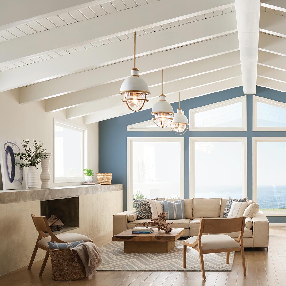 Quintiesse Tollis Single Pendant - Natural Brass & White