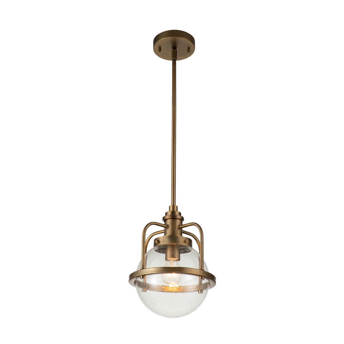 Quintiesse Triocent Single Bathroom Pendant / Semi-Flush - Natural Brass