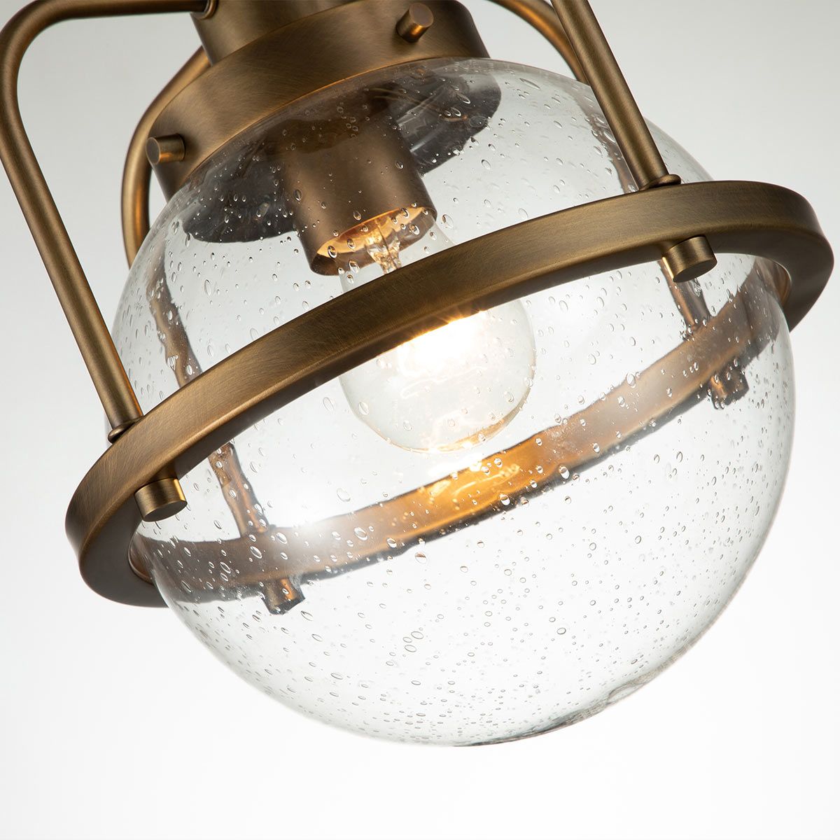 Quintiesse Triocent Single Bathroom Pendant / Semi-Flush - Natural Brass