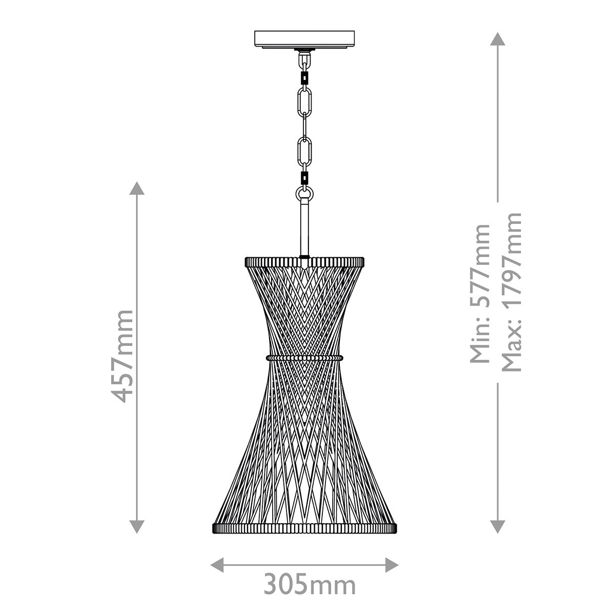 Quintiesse Twyla 1 Light Pendant - Black