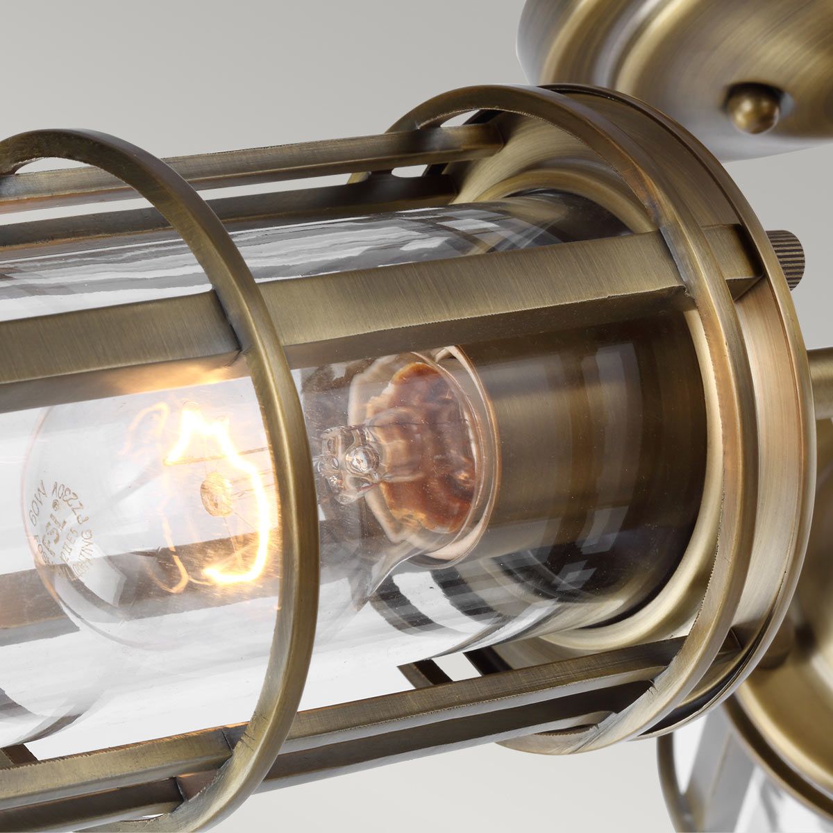 Quintiesse Urban Restoration 3 Light Bathroom Semi-Flush Fitting - Dark Antique Brass