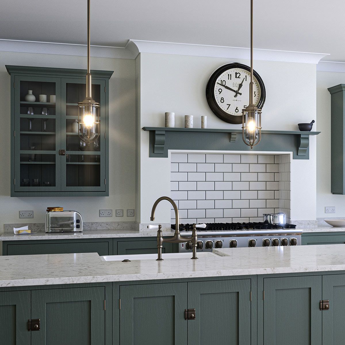 Quintiesse Urban Restoration Single Bathroom Pendant - Dark Antique Brass