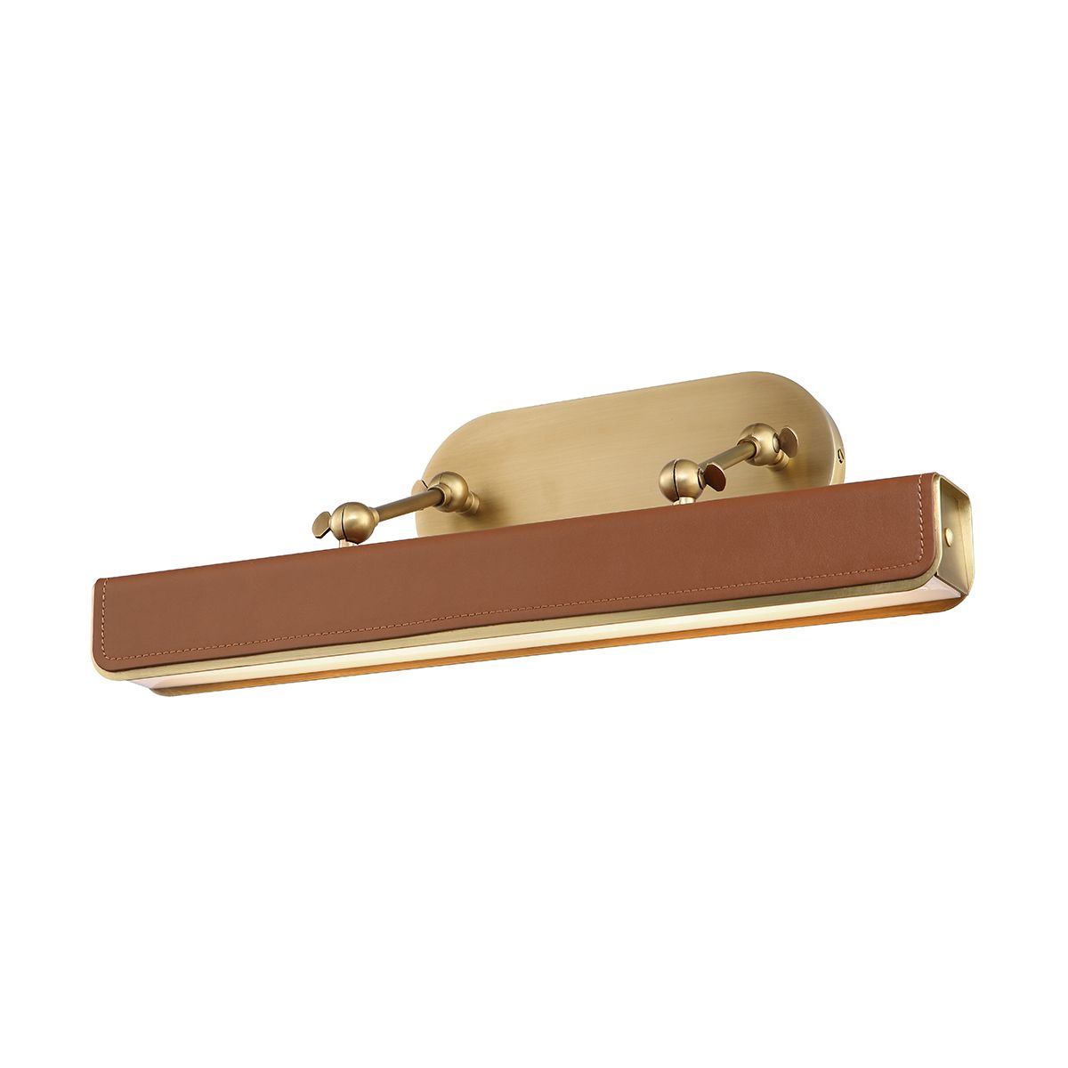 Quintiesse Valise Medium LED Picture Light - Vintage Brass & Cognac Leather