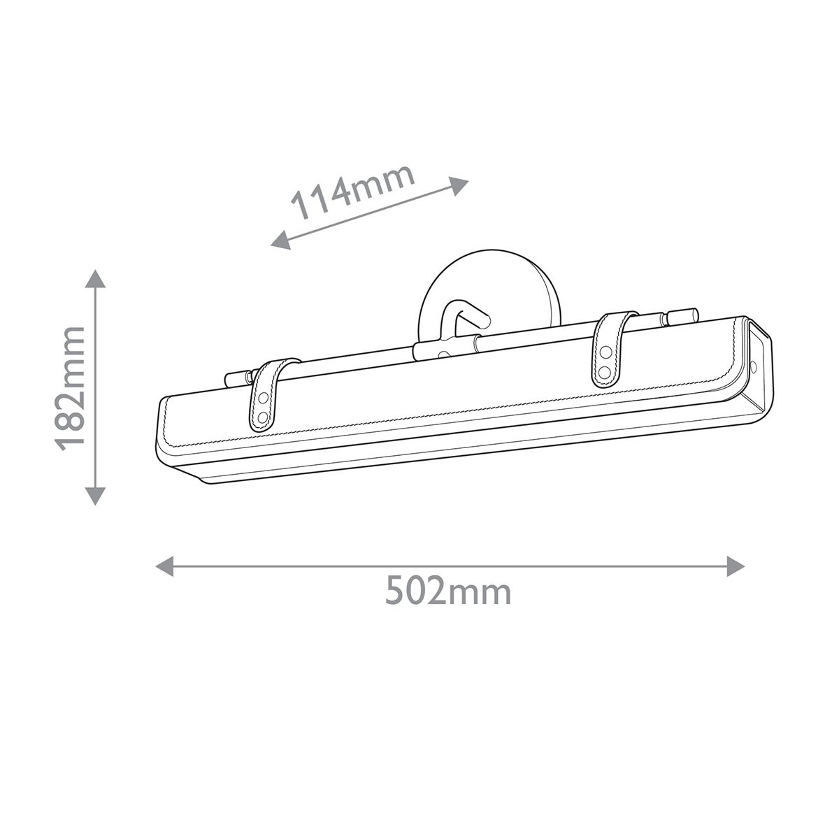 Quintiesse Valise LED Wall Light - Vintage Brass & Tuxedo Leather