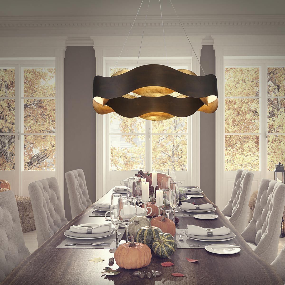 Quintiesse Vaughan Chandelier Medium - Bronze & Gold