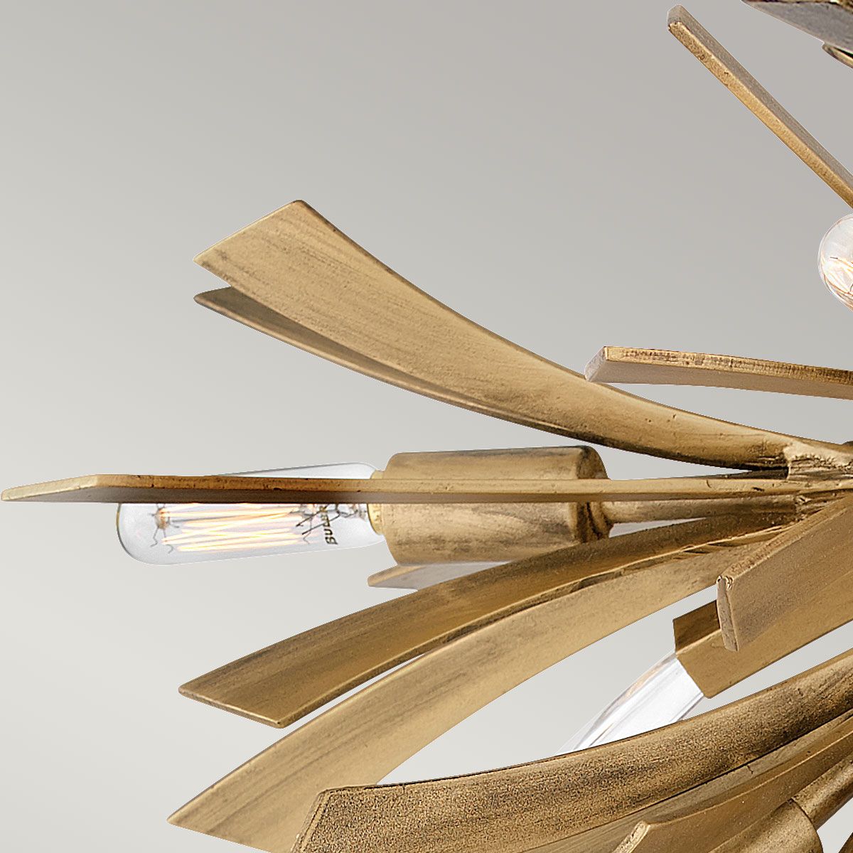 Quintiesse Vida 9 Light Semi-Flush Fitting - Burnished Gold