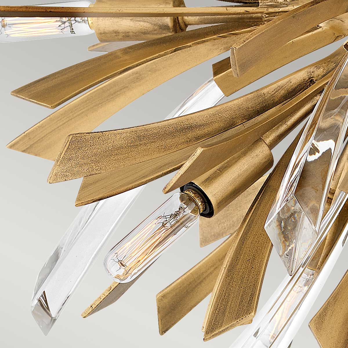 Quintiesse Vida 9 Light Semi-Flush Fitting - Burnished Gold