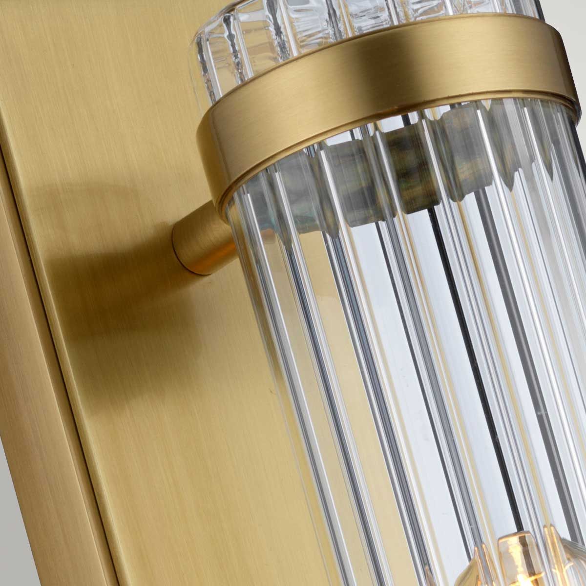 Quintiesse Wellington Single Bathroom Wall Light - Aged Brass
